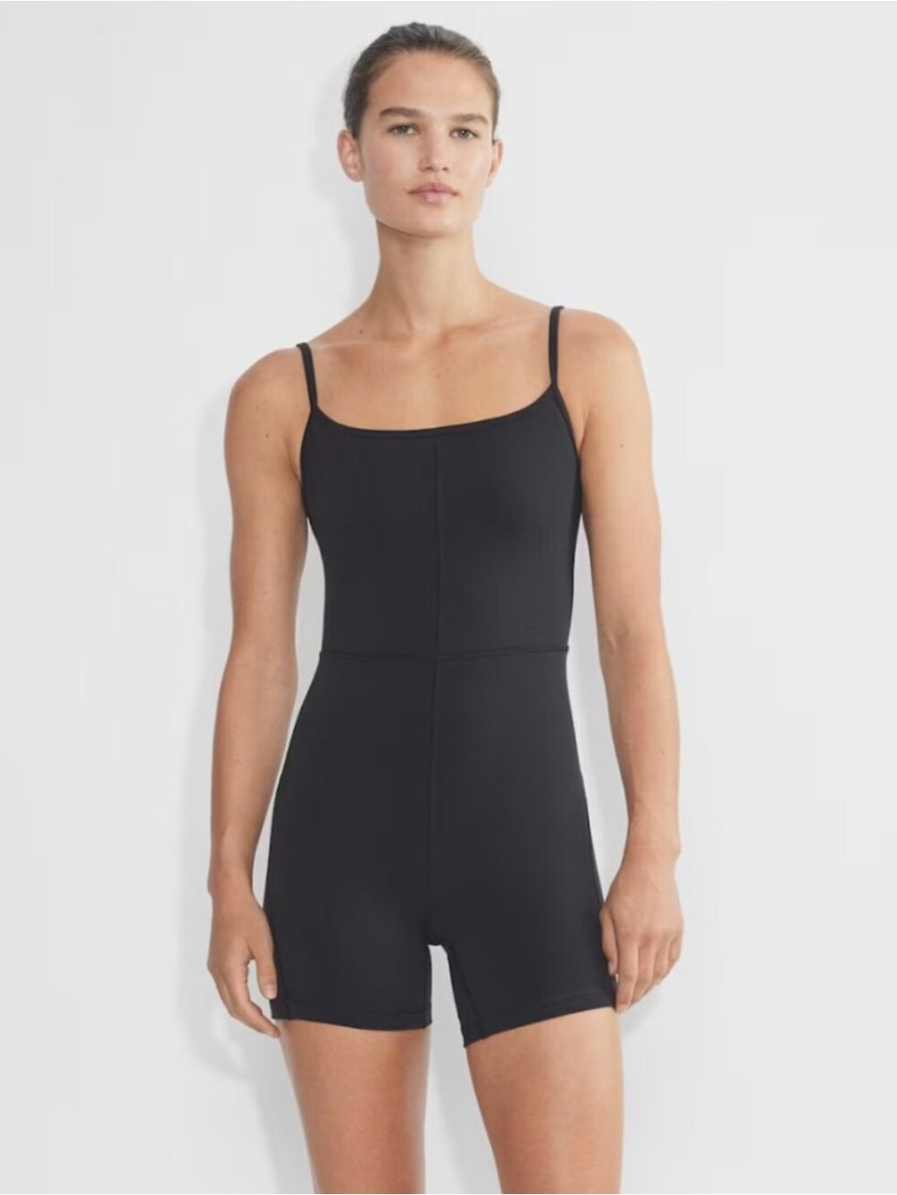 Wilfred Free Aritzia Divinity Romper Black S Clean Girl Minimalist Scandi